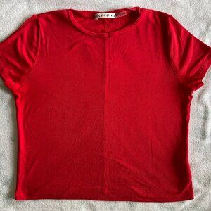 Alice + Olivia Air T-shirt Tee Red Size S